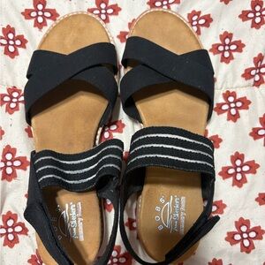 BOBS from Skechers Black Sandals size 10